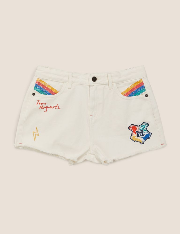 Harry Potter™ Denim Embroidered Shorts (6-16 Yrs) 2 of 7