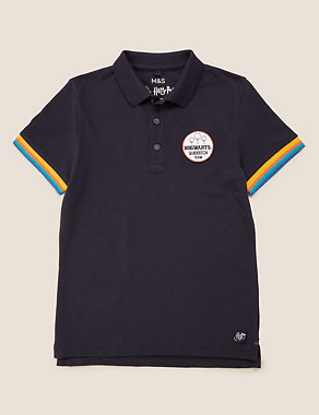Harry Potter™ Pure Cotton Polo Shirt (6-16 Yrs) Image 2 of 7