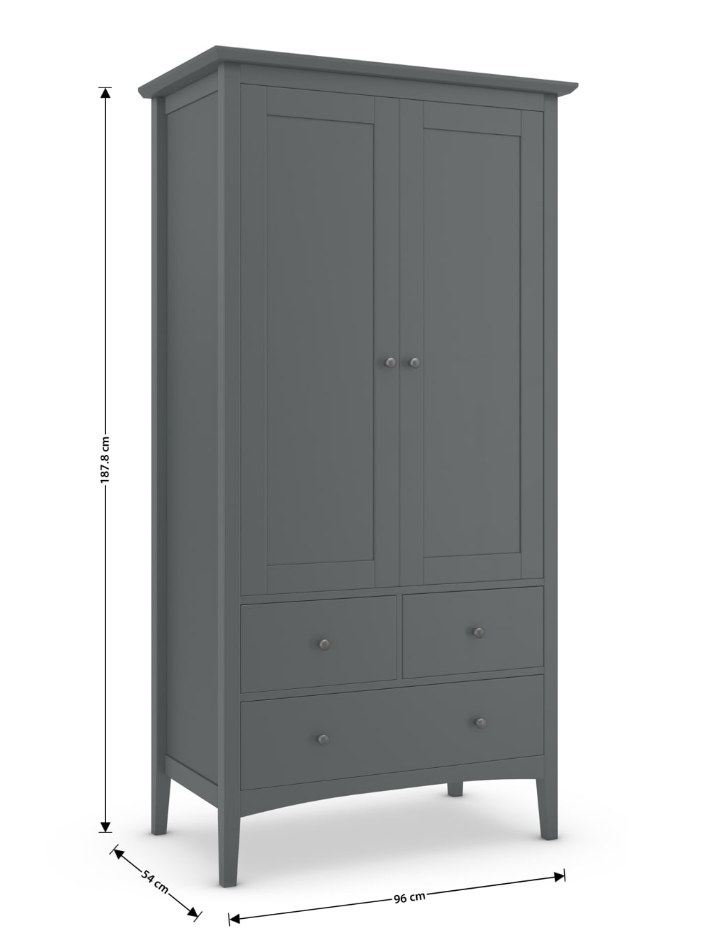 Hastings Dark Grey Double Wardrobe M&S