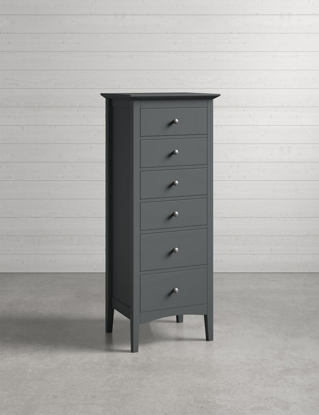 Hastings Dark Grey Tall 6 Drawer Chest 3 of 9