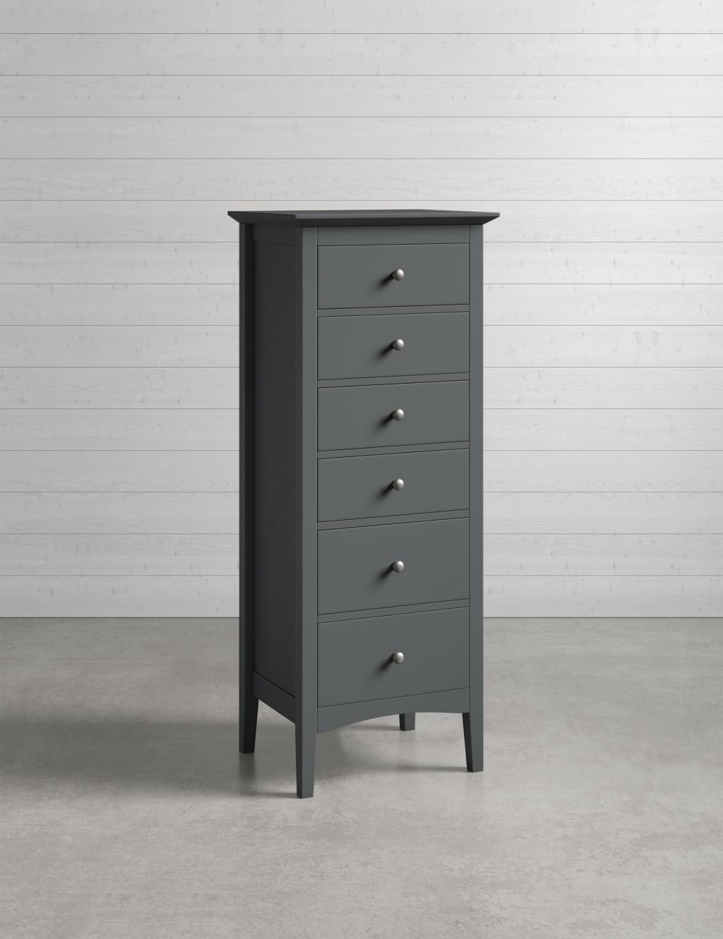 Hastings Dark Grey Tall 6 Drawer Chest