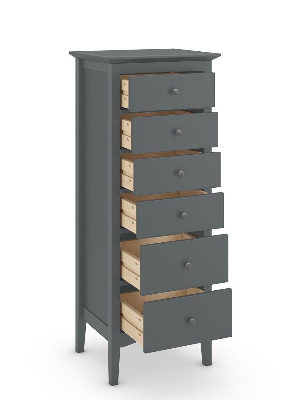 Hastings Dark Grey Tall 6 Drawer Chest 2 of 9