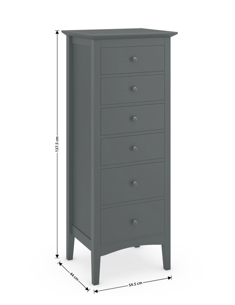 Hastings Dark Grey Tall 6 Drawer Chest 8 of 9