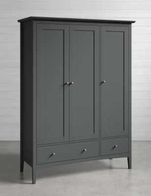 Hastings Dark Grey Triple Wardrobe M S