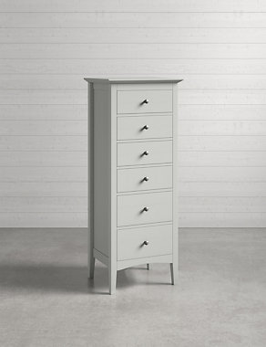 Hastings Grey Tall 6 Drawer Chest Image 2 of 9