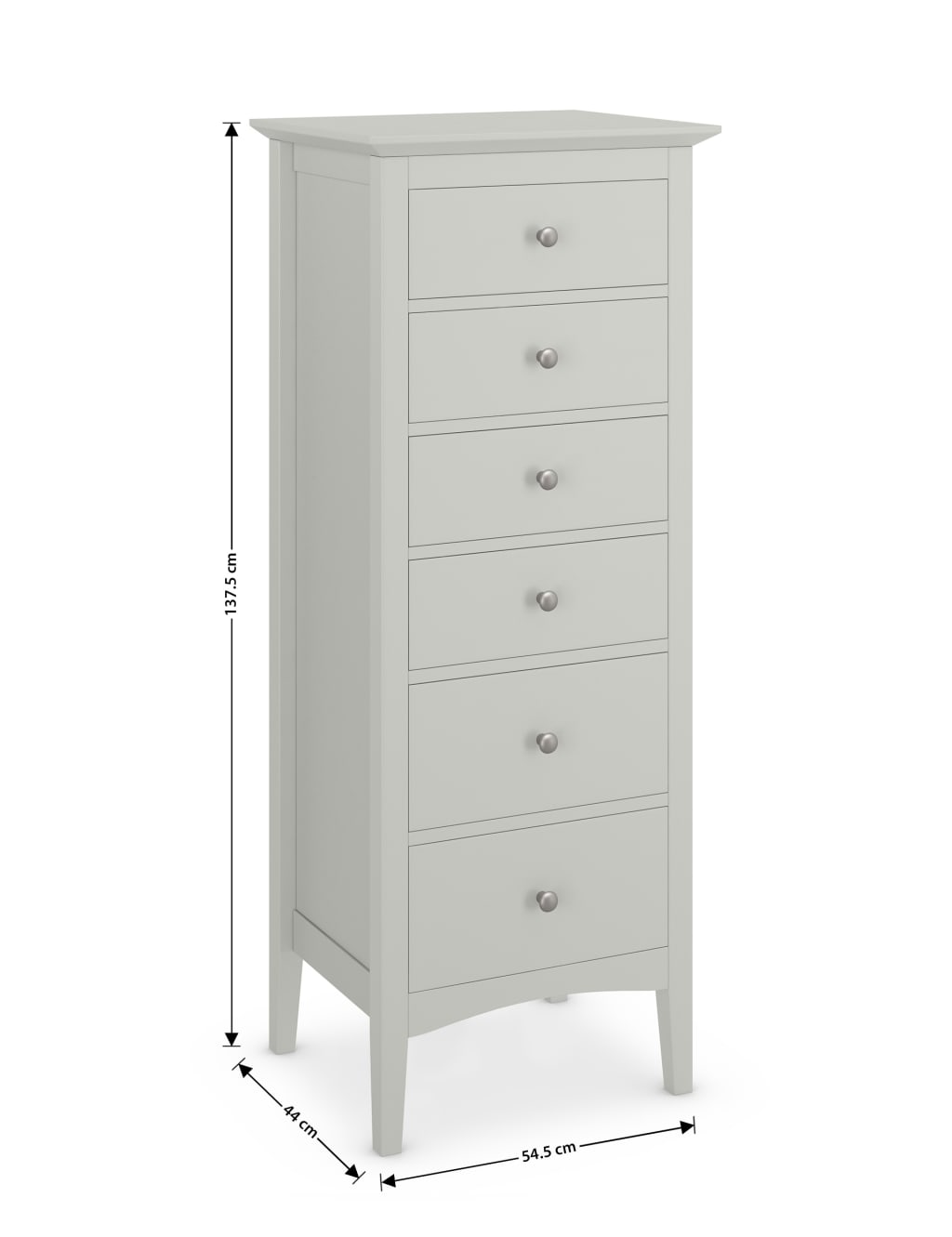 Hastings Grey Tall 6 Drawer Chest M&S