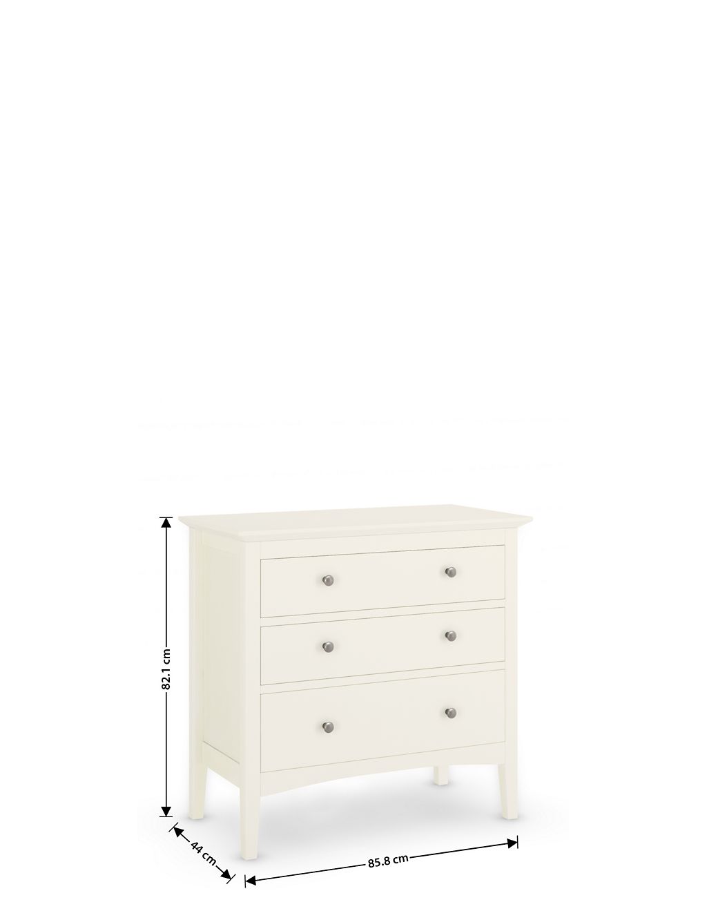 Hastings Ivory 3 Drawer Chest 6 of 9