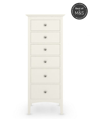 Hastings Ivory Tall 6 Drawer Chest Image 2 of 8