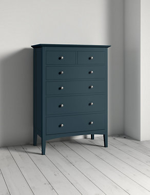 Hastings Mid-Blue 6 Drawer Chest Image 2 of 7