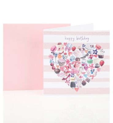 Heart Objects Birthday Greetings Card Image 1 of 2