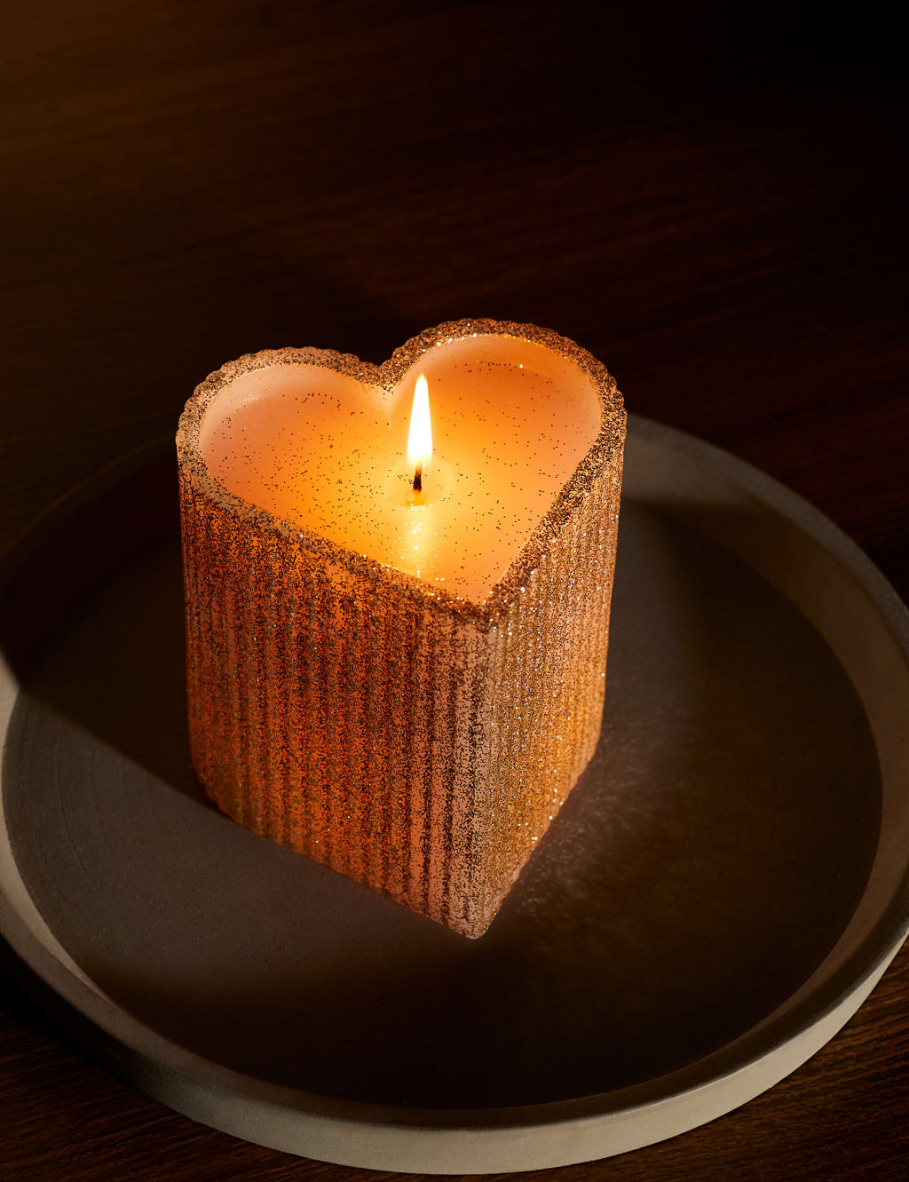Heart Pillar Light Up Candle M&S Collection M&S