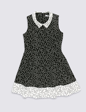 Heart Print Fit & Flare Dress (5-14 Years) Image 2 of 3