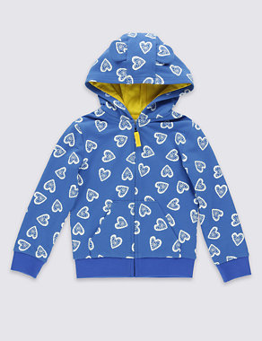 Heart Print Hooded Top (1-7 Years) Image 2 of 4