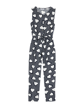 Heart Print Jumpsuit (5-14 Years) Image 2 of 3