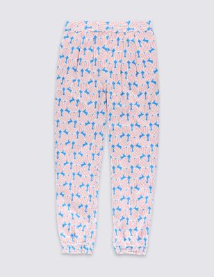 Heart Print Pyjama Style Trousers (5-14 Years) Image 2 of 3