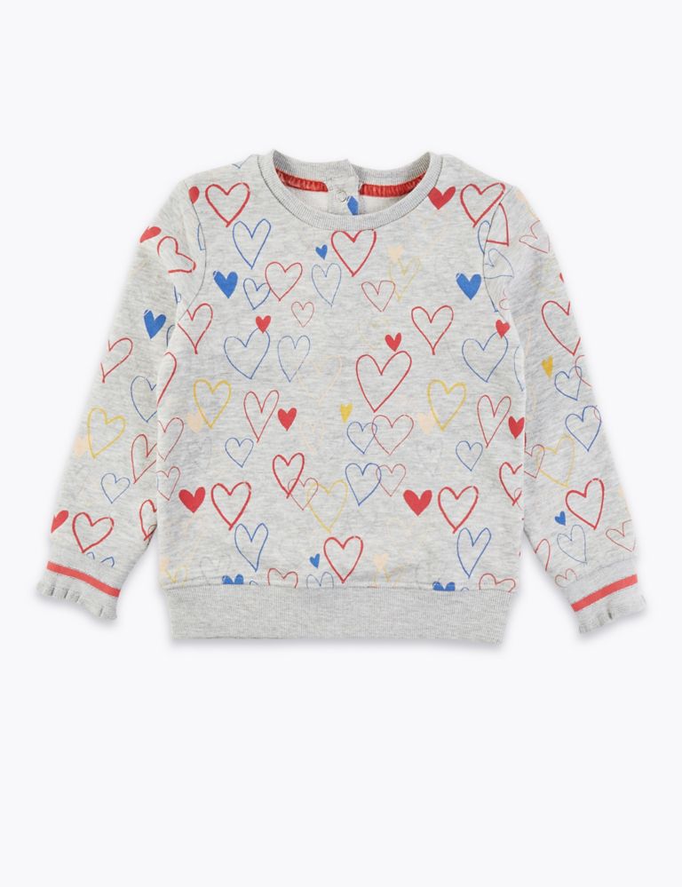 Heart Print Sweatshirt (3 Months - 7 Years) 2 of 4