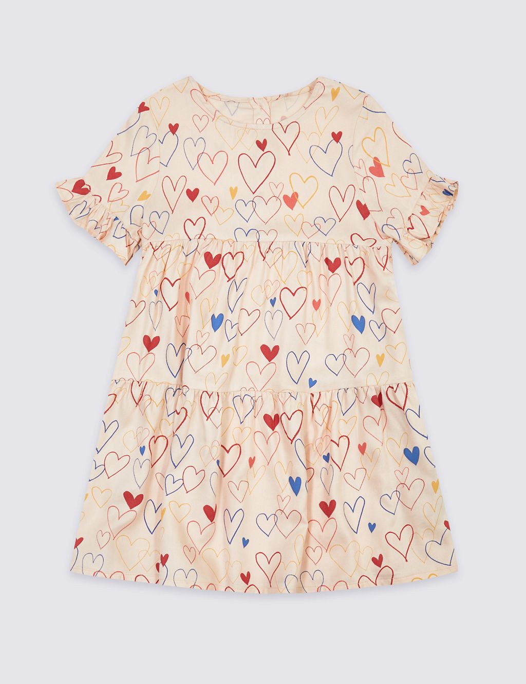 Heart Print Tiered Dress (3 Months - 7 Years) 1 of 4
