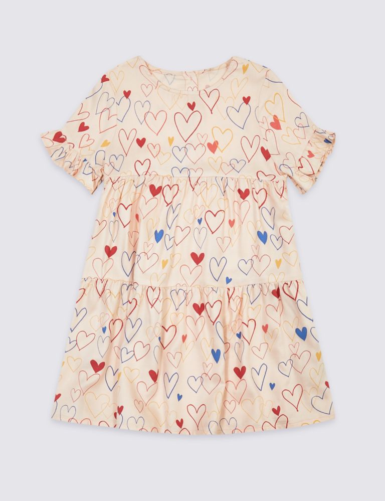 Heart Print Tiered Dress (3 Months - 7 Years) 2 of 4