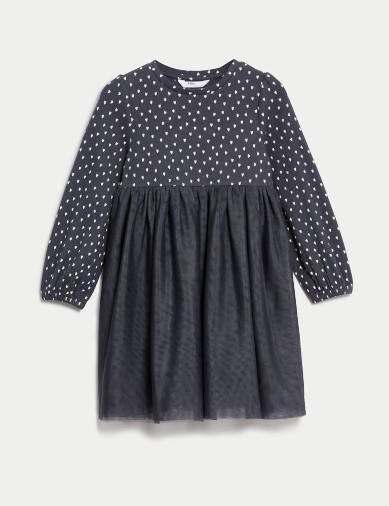 Heart Print Tulle Dress (2-8 Yrs) 2 of 4