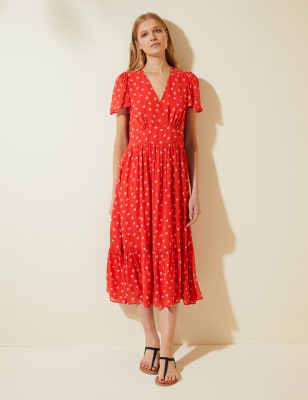 Red midi best sale tea dress