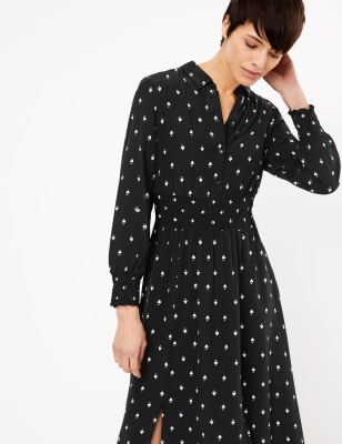 Heart print 2025 shirt dress