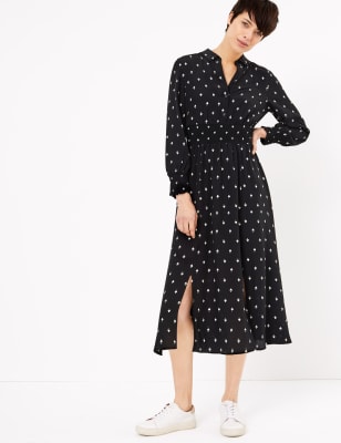 Heart print store shirt dress