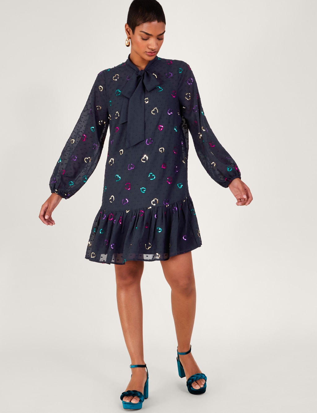 Sequin store smock dress