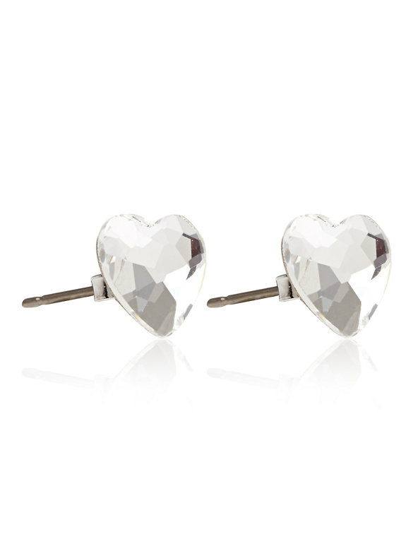 Heart Stud Diamanté Earrings MADE WITH SWAROVSKI® ELEMENTS Image 1 of 1
