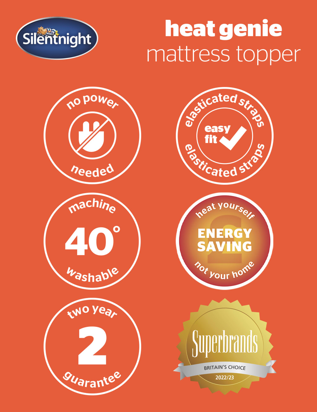 Heat Genie Self Heating Mattress Topper | Silentnight | Mu0026S