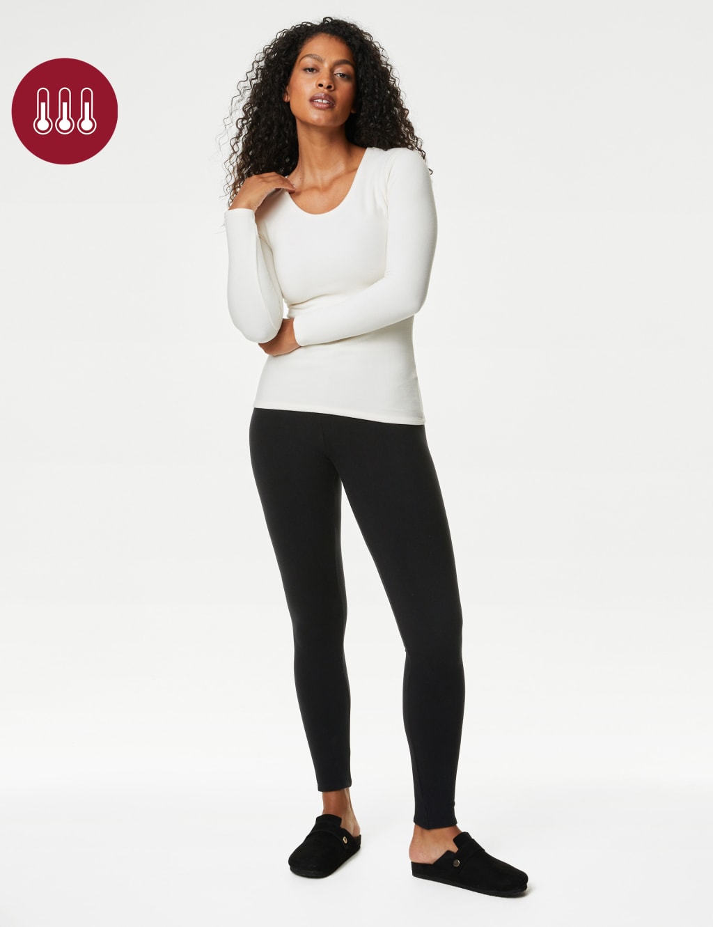 Confezione Da 2 Top Termici Maniche Lunghe M&S Heatgen™ – Leggeri E Traspiranti, Vestibilità Flexifit (Nero, Taglia S)