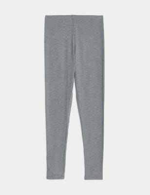 Marks & Spencer Women Grey Melange Heatgen Plus Solid Brushed Fleece  Thermal Leggings