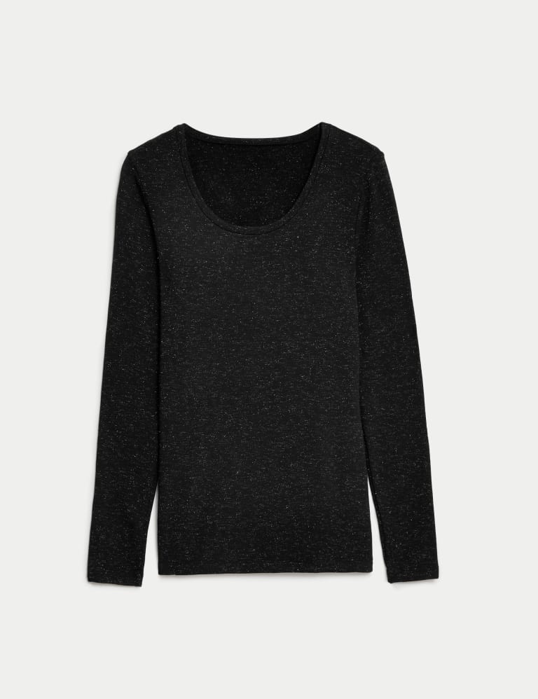 Marks and Spencer Women's Heatgen Thermal Long Sleeve Top, Black, 10 at   Women's Clothing store