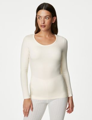 EX M&S Womens Thermal Top Ladies Heatgen T Shirt Long Sleeve Vest Size 6-28