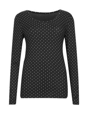 Heatgen™ Sparkle & Spotted Long Sleeve Top Image 2 of 3
