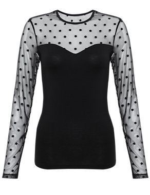 Heatgen™ Thermal Spotted Mesh Long Sleeve Top Image 2 of 5