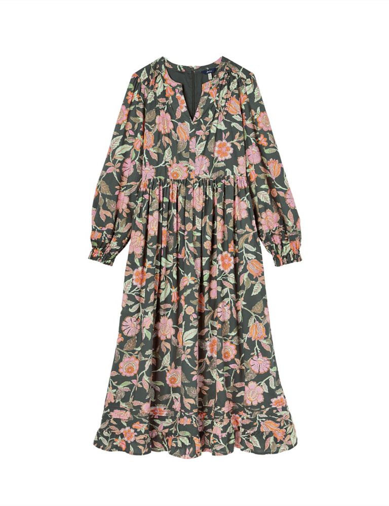 Heather Grey Floral Pleated Dress | Joules | M&S
