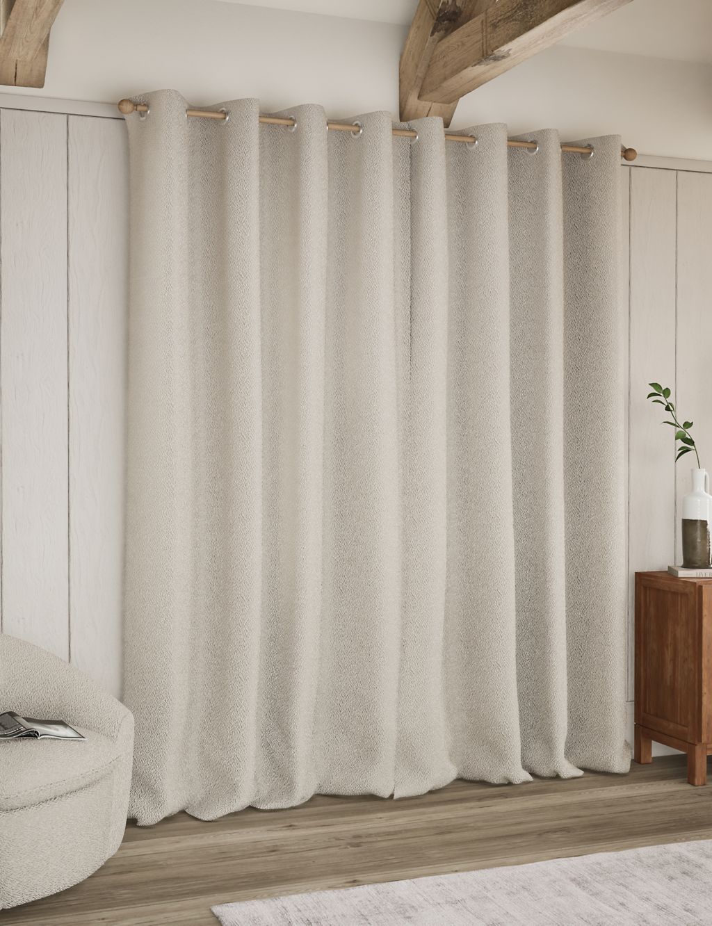 Heavyweight Boucle Eyelet Curtains 5 of 6