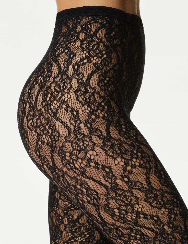 Tights with Lace Waist