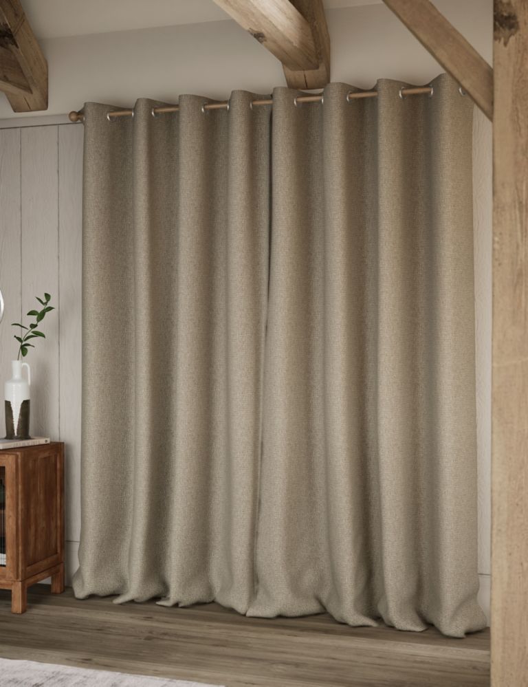 Heavyweight Woven Eyelet Blackout Curtains 4 of 5