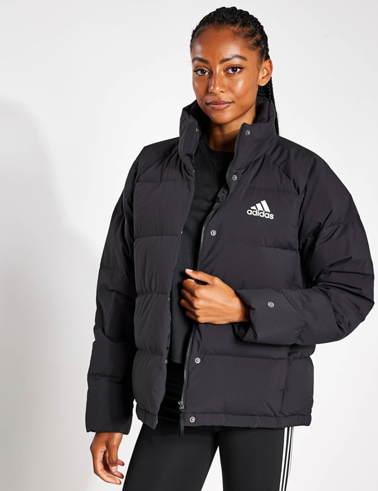 Adidas long down jacket women's hot sale