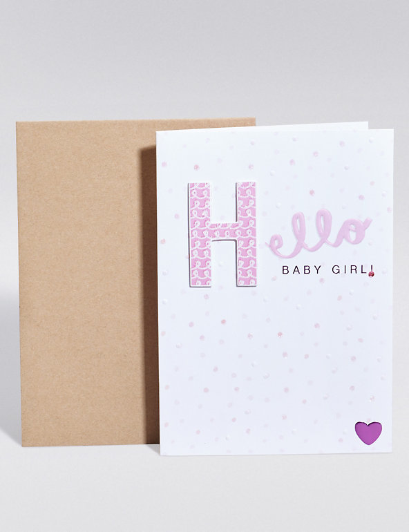 Hello Baby Girl Card Image 1 of 2