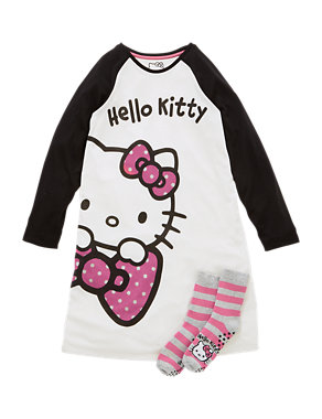 Hello Kitty Face Nightdress with StayNEW™ (6-16 Years) Image 2 of 3