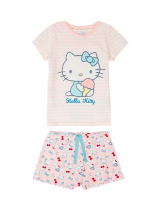 Hello Kitty Pure Cotton Stay Soft Short Pyjamas (1-8 Years) | M&S
