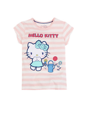 Hello Kitty Pure Cotton Striped T-Shirt (1-7 Years) Image 2 of 4