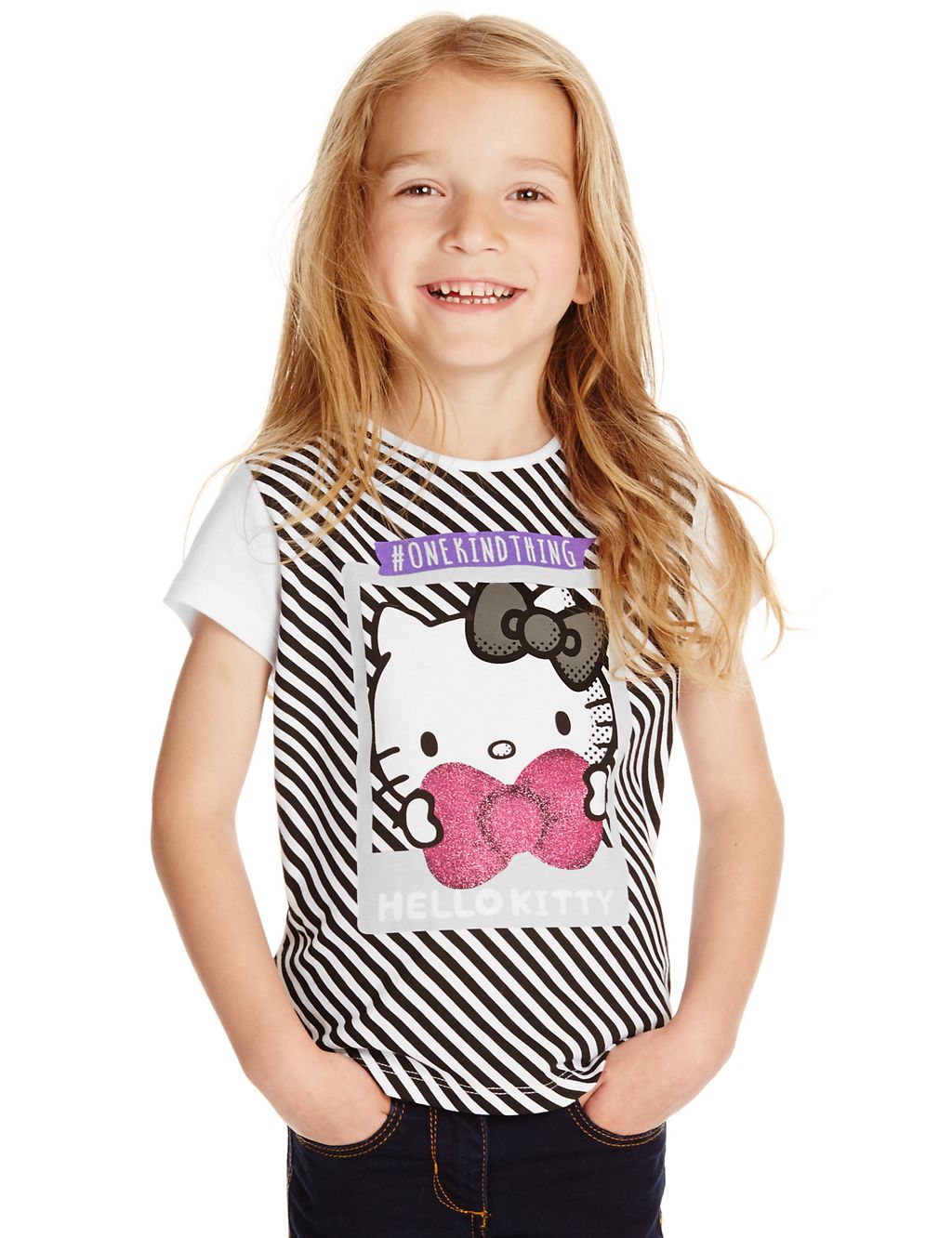 Hello Kitty Pure Cotton Striped T-Shirt (1-7 Years) 3 of 3