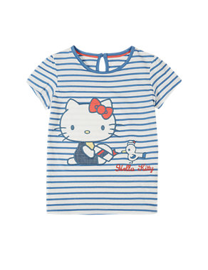 Hello Kitty Pure Cotton Striped T-Shirt with StayNEW™ (1-7 Years) Image 2 of 3
