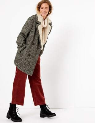 M&s best sale herringbone coat