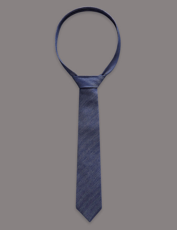Herringbone Striped Tie (5-14 Years) Image 1 of 2