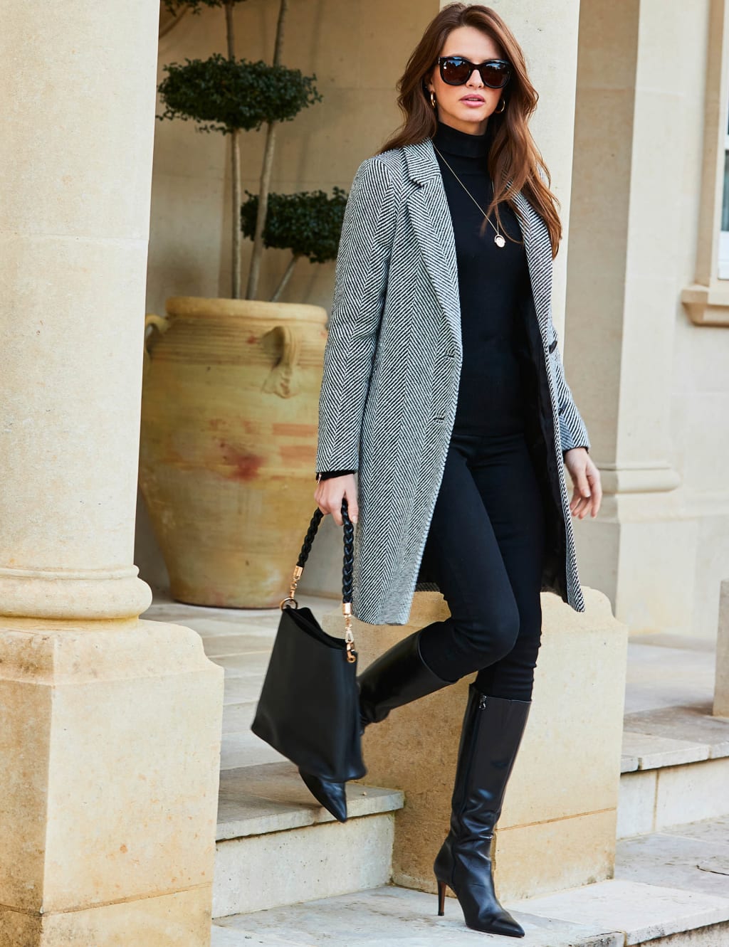 Marks and spencer herringbone coat top