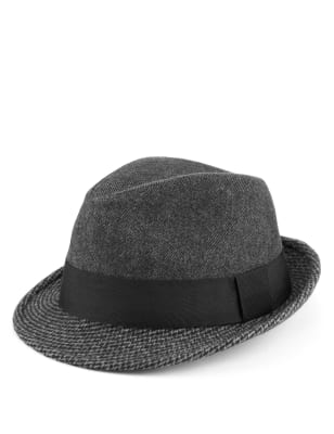 Herringbone sales trilby hat